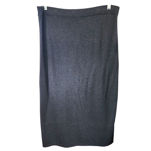 J.Jill Pull On Stretch Gray Knit Midi Sweater Skirt Silk Blend Size M - Picture 2 of 5